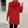 Long Sleeve Women Solid Color Hooded Top Lightweight  Jacket Coat Winter And Fall