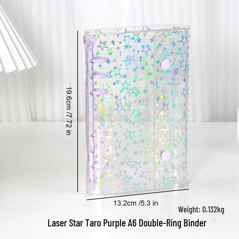 INS Style A6 Transparente Loseblatt-Handbuchhülle - Koreanisches ABC Flaches Abnehmbares A7/A8 Notizbuch DIY Cover