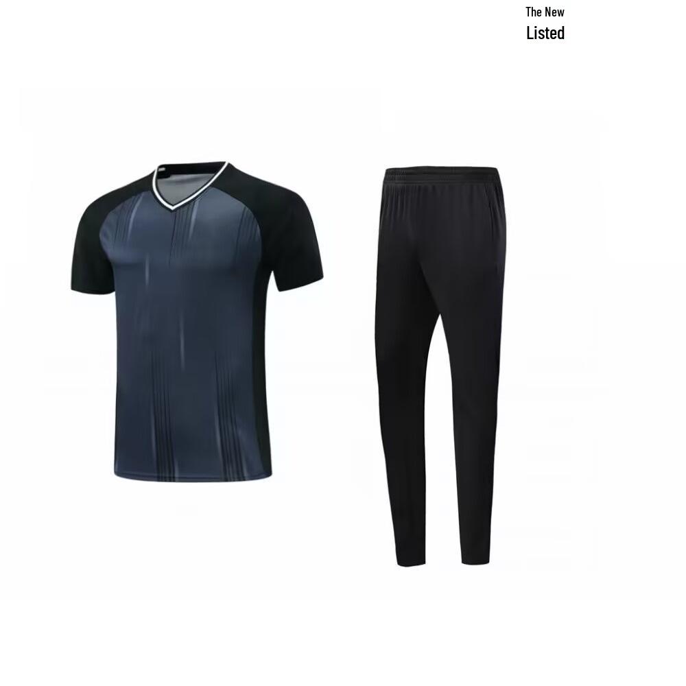 Breathable Referee Uniform Set - Men's Short Sleeve Top & Pants, Women's Competition Gear