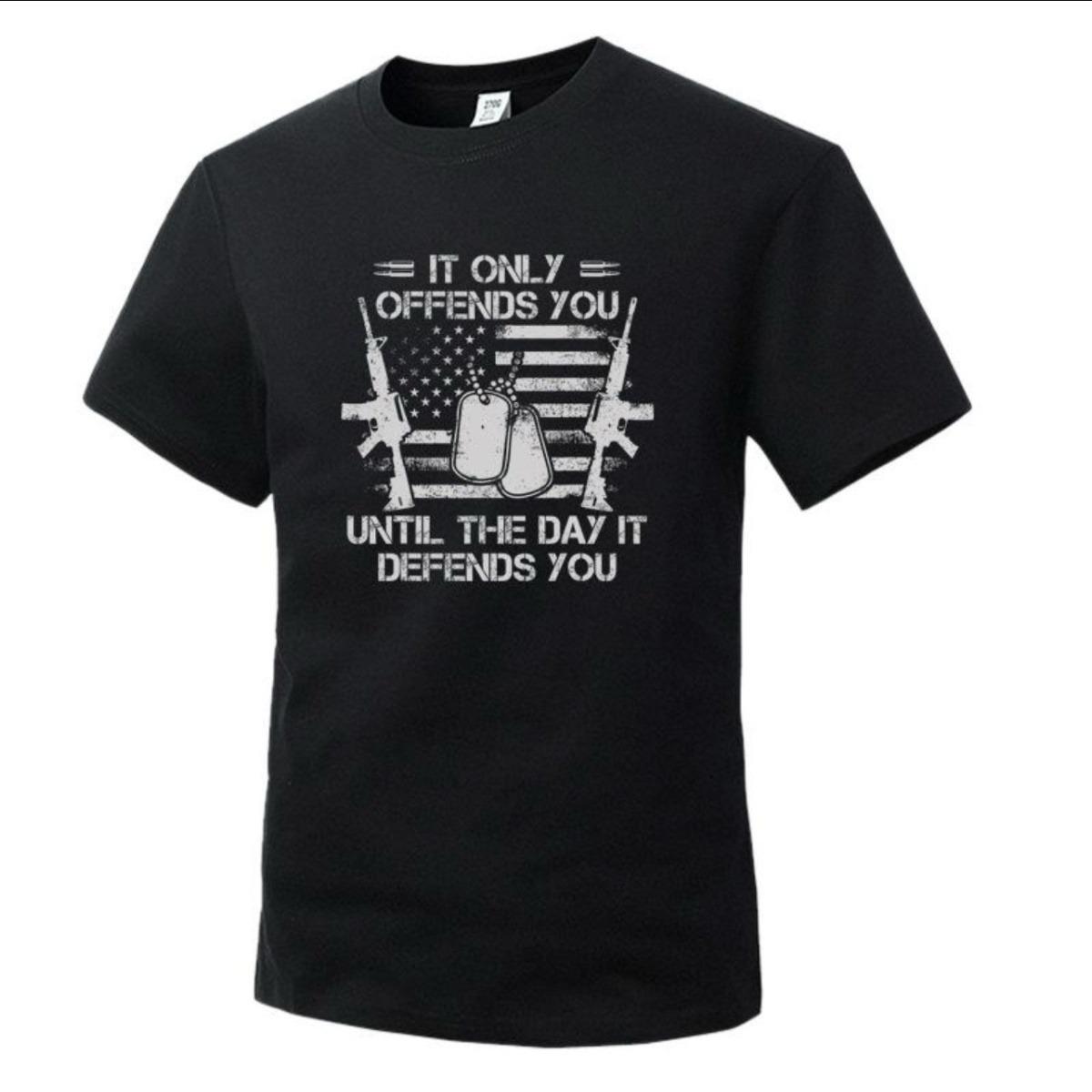 

Summer Tough Guy Trend Military New Product Military Style Theme Print Roundneck Shortsleeved Tshirt for Men M