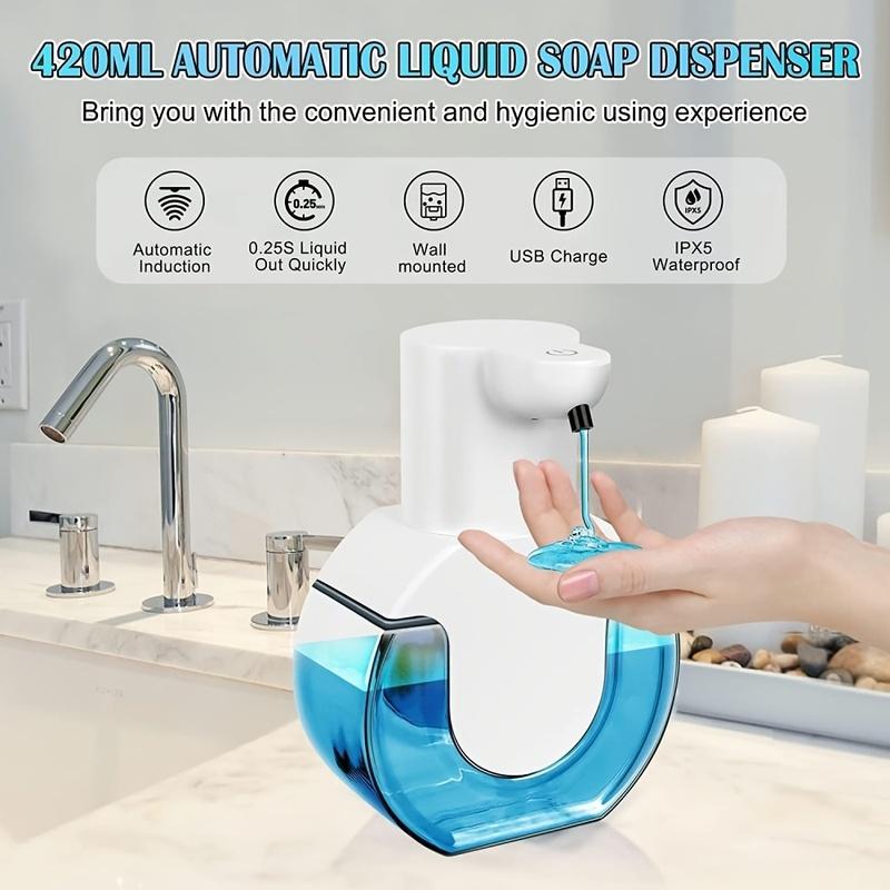Automatic Foaming Soap Dispenser Rechargeable Touchless Hand Soap Dispenser Waterproof Wall Mounted Soap Pump for Bathroom
