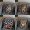 2D Stylish Leopard Art Pillow For Home Decor Pattern Cushion Cover Suitable For Sofa Bedroom Car Pillow Cover