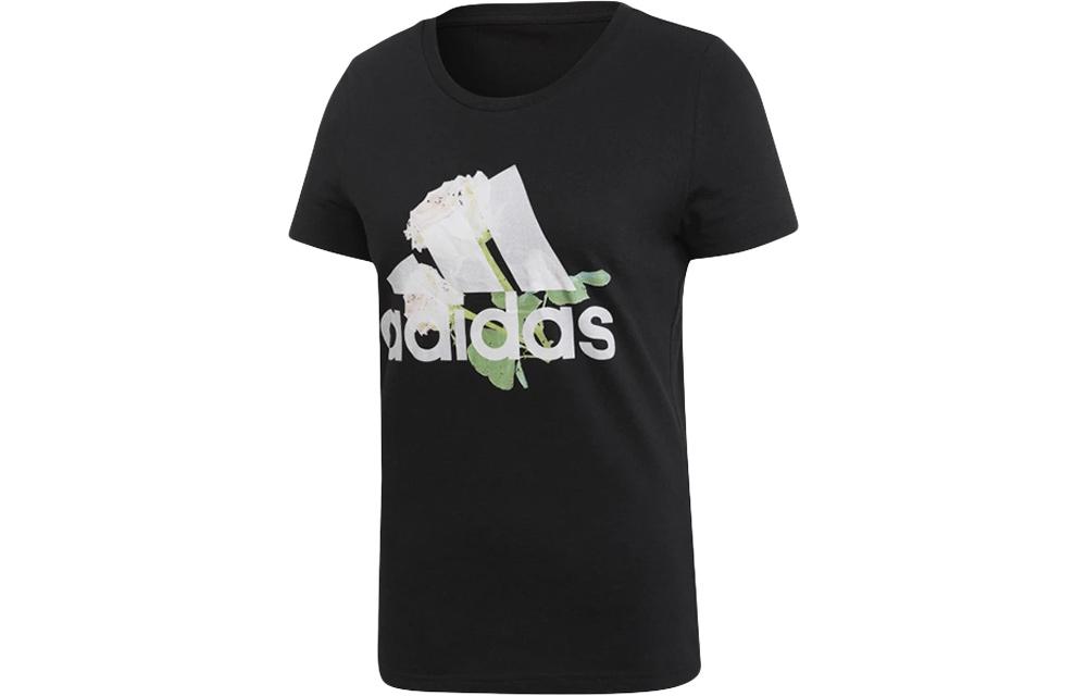 adidas Women s Must Haves Flower Tee Black ED6160 S