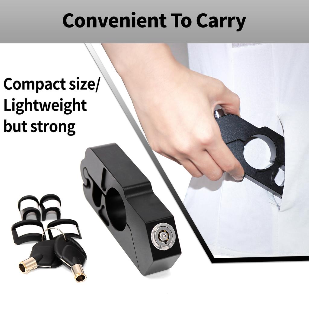 Motorcycle Universal CNC Lock Handlebar Brake Handle Solid Lock Imitating Steal Lock Pull Rod ATV Dirt Street Bikes Anti Theft