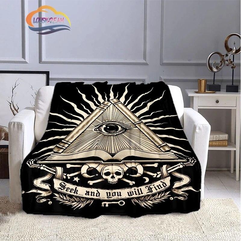 The Freemasons Blanket Freemasonry Series Flannel Cashmere Blanket Masonic Fluffy  All Seeing Eye Printing Pattern Blanke