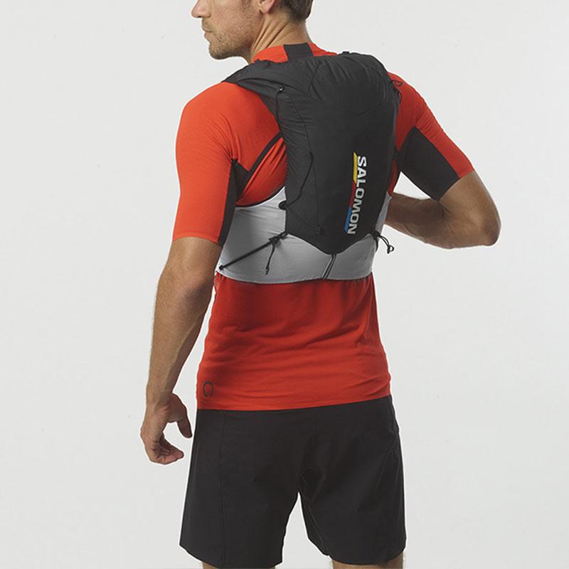 Salomon Running Series Letter Print Color Block Competition Hydration Vest Unisex Vests Black LC2012400