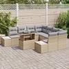 VidaXL ensemble de canapé de jardin de 9 pièces avec coussins en osier beige 3357893