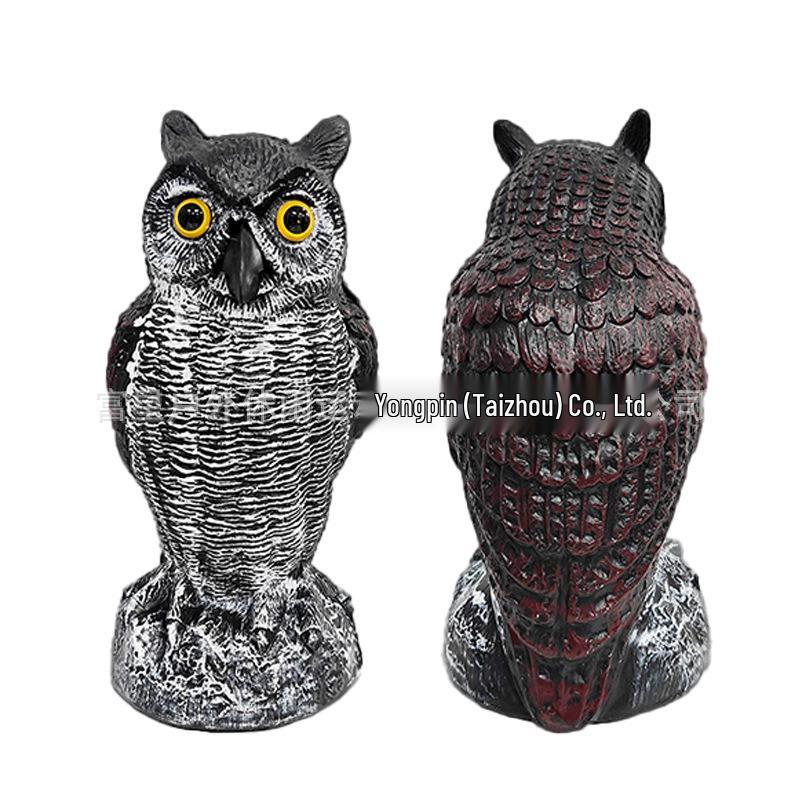 Garden Owl Bird Repellent Ornament - Realistic Head-Turning Design for Outdoor Decoration