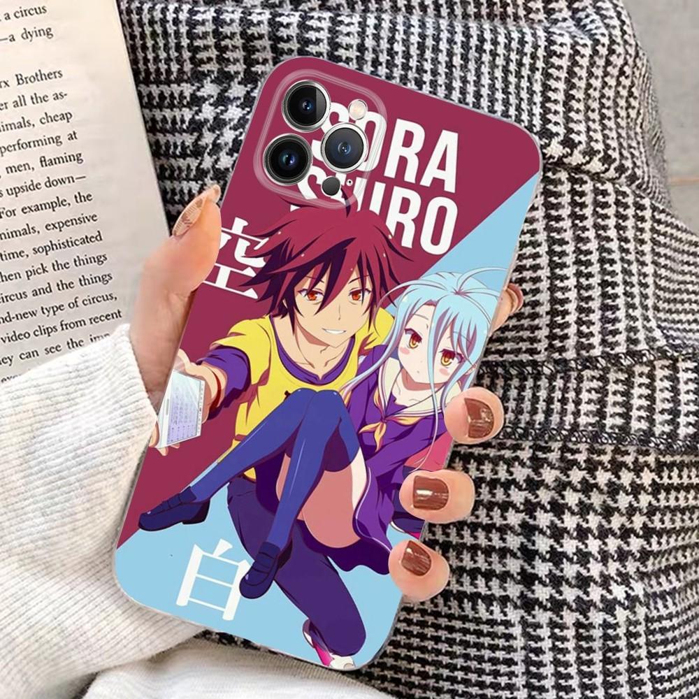 Anime No Game NO life Phone Case for iPhone 15 8 7 6 6S Plus X SE 2020 XR XS 14 11 12 13 Mini Pro Max Mobile Case