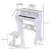 37 Keys Kids Piano Mini Electronic Keyboard Light Kids Musical Instrument Educational Game Children Grand Piano Toy Set w/Stool & Microphone & Music