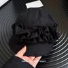Retro Yamamoto style thin breathable washed linen pleated design octagonal hat temperament show face small equestrian hat
