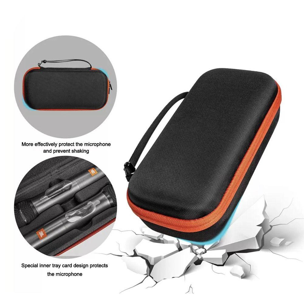 Handheld Microphone Case Hard Shell Wireless Microphone Organizer for JBL Singing Karaoke