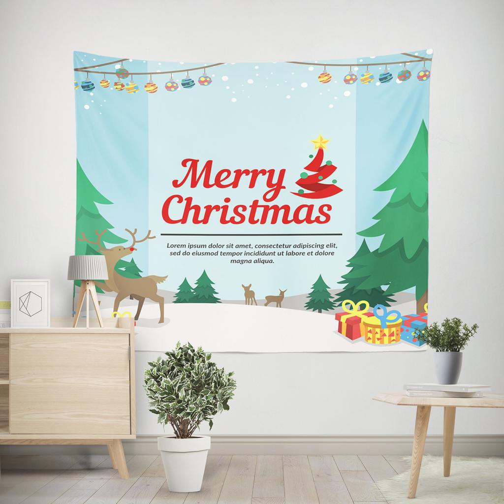 Cross-border Amazon Home Tapestry Christmas Tree Beach Towel Sitting Blanket Beach Shawl Canvas