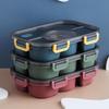 Portable 5-Compartment Microwaveable Lunch Box with Soup Bowl