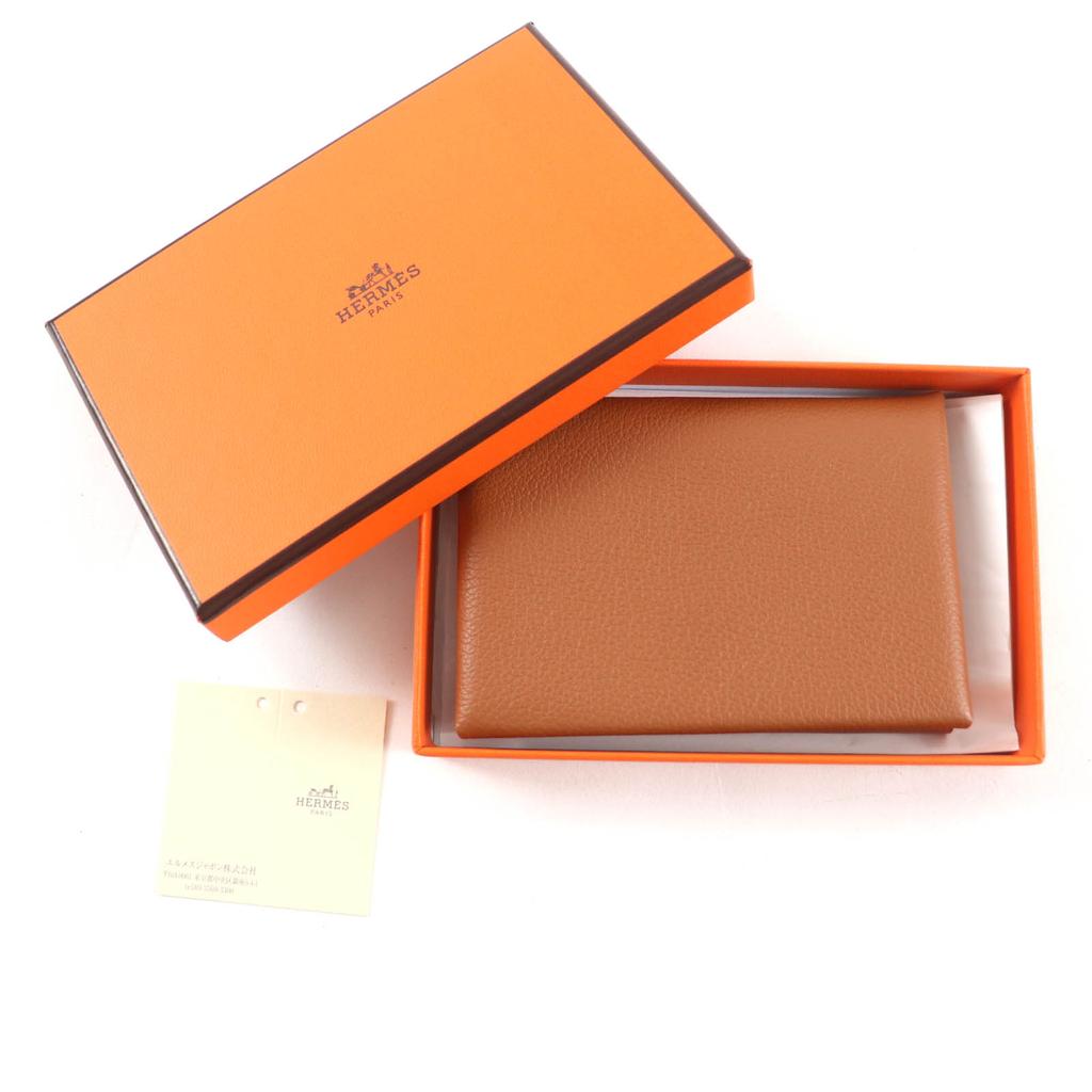 Pristine HERMES Coin case Calvi duo Evercolor Leather Women Used