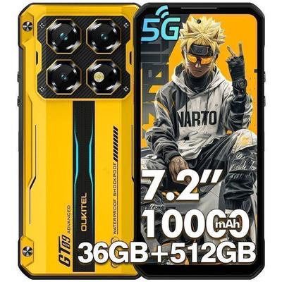 OUKITEL WP60 5G Smartphone Unbreakable 36GB+512GB 7.2'' 120Hz Screen 10000mAh 108MP Unbreakable Mobile Phone Dual SIM/NFC Yellow