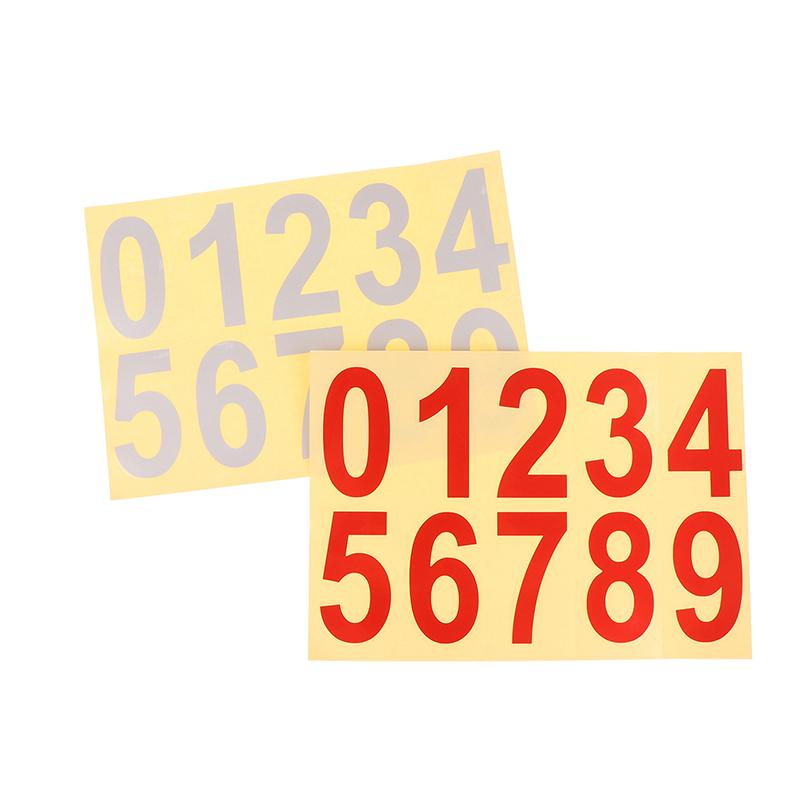 0-9 Car License Plate Reflective Number Label Stickers Waterproof Invisible Number Stickers Highly Reflective Vinyl Sticker