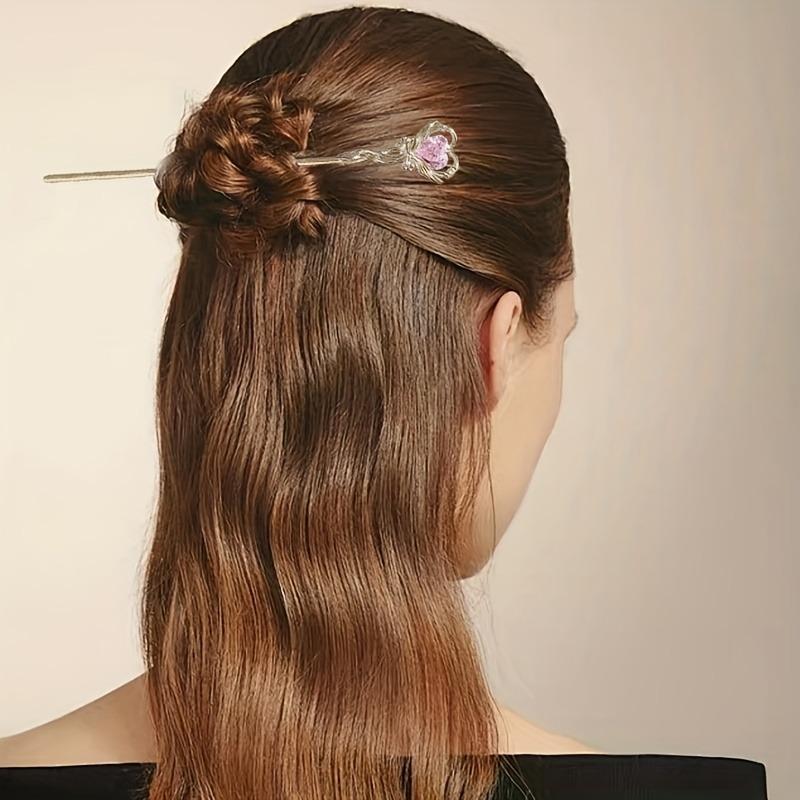 1pc Magic Wand Girl Hairpin Daily Simple Fashion Hairpin Elegant Heart Hairpin Girl's Heart Hair Accessories for Women