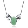 Natural Elegant Crystal Necklace For Women With Geometric Design And Titanium Steel Charm