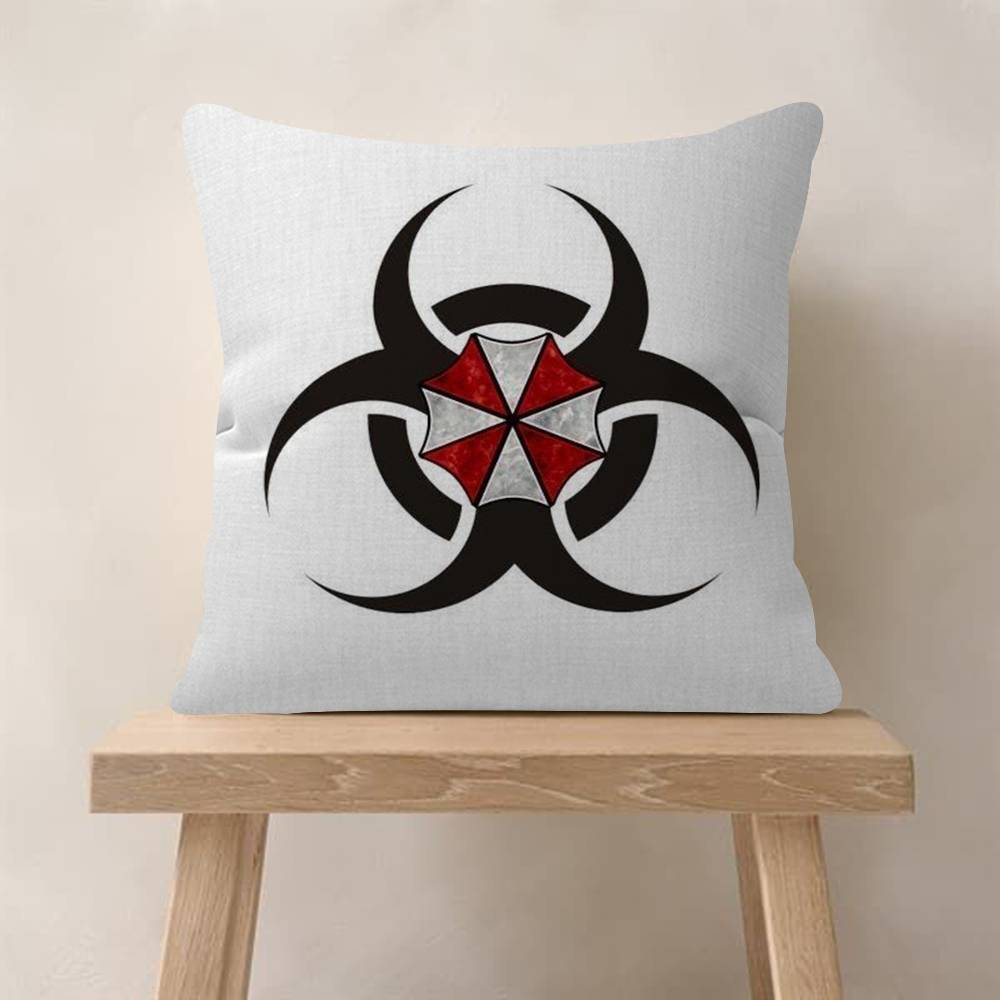 Game R-Resident E-Evil U-Umbrella Double-Sided Printed Pillow Cover Short Plush Suitable Living Rooms Sofas Throw Cushion Cover