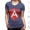Angular Logo T Shirt Cotton Men Women DIY Print Angular Javascript Angularjs Js Programming Logo Angular Js Development Web