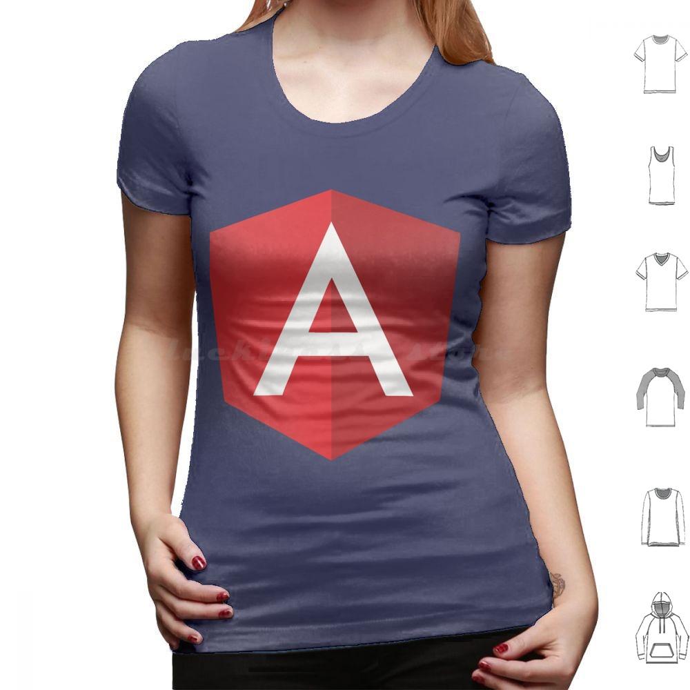 Angular Logo T Shirt Cotton Men Women DIY Print Angular Javascript Angularjs Js Programming Logo Angular Js Development Web