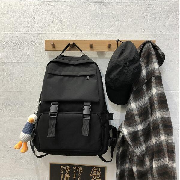 Men's College Cargo-Style Backpack Japanese-Style Dark Academia School Bag Women's High School Campus Large Capacity Backpack