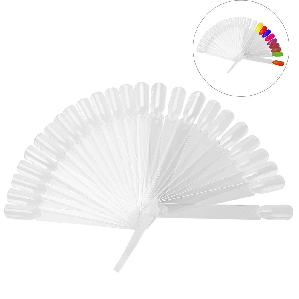 32pcs False Nail Tip Stick Palette Manicure Polish Gel Display Practice Tools Transparent