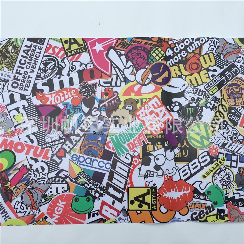Exclusivas Pegatinas Envolventes de Grafiti Camuflaje Blanco y Negro para Coche y Motocicleta para Personalización Personalizada