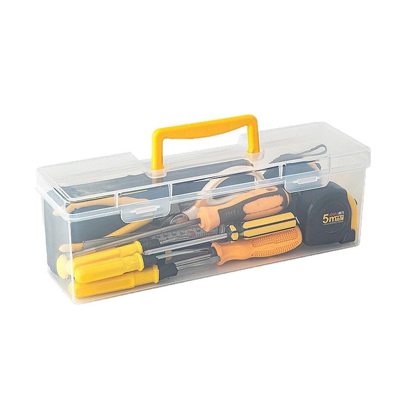 Transparent Multifunctional Tool Storage Box - Handheld Organizer for Wrenches, Screws, and Accessories