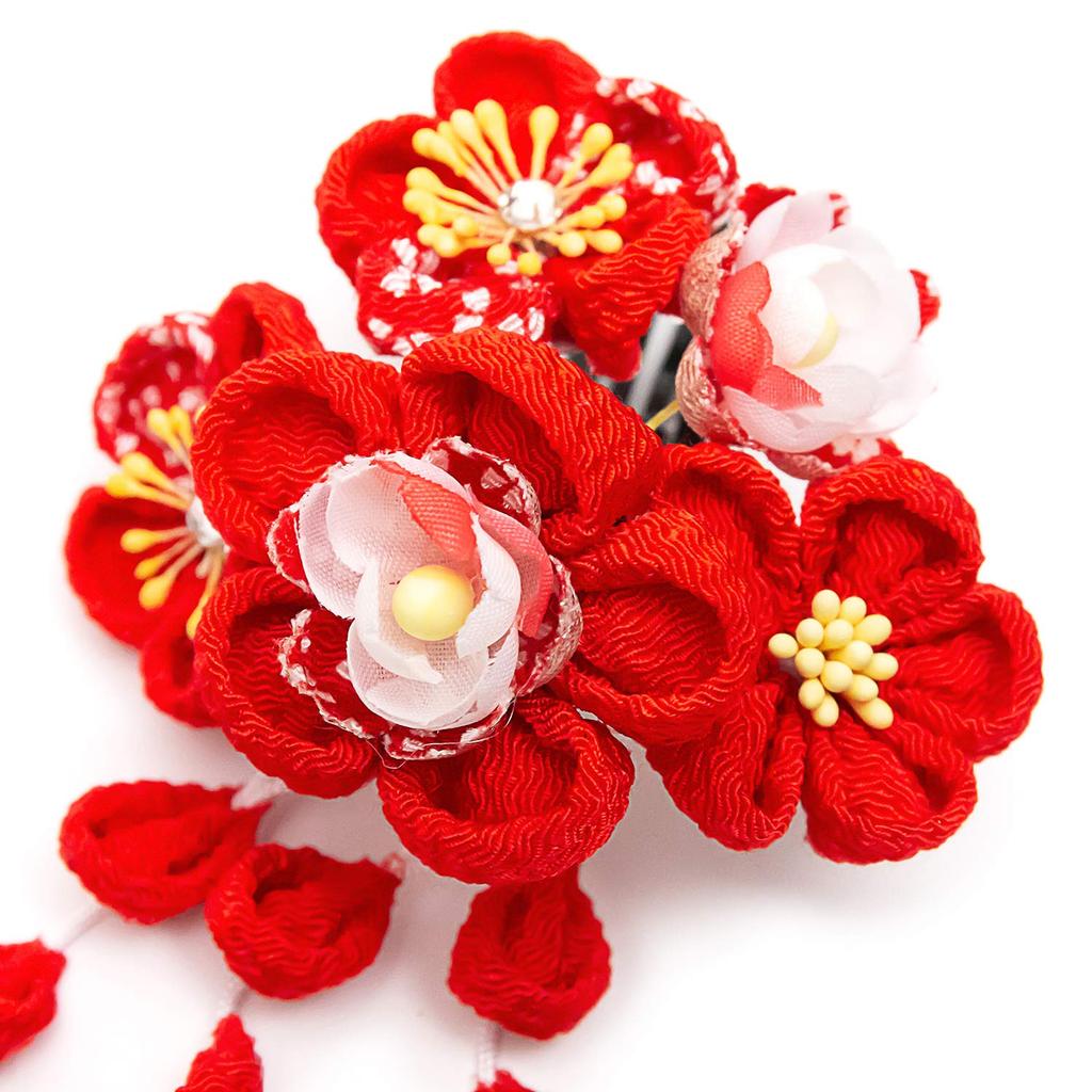 Kyoetsu Hair Ornament for Year of Artificial 753 A Shichi-Go-San 3-7 Olds, Tsumami-Zaiku (Pinch Wood) (F-07)