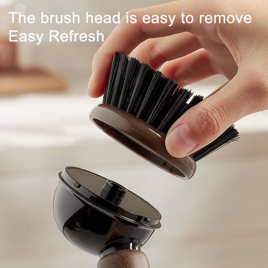 Pot Brush Ergonomic Grip Long Handle Kitchen Cleaning Brush with Built-in Detergent Dispenser Cutlery Stove Sink Cleaning Tool