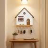 House Shape Wall Mount Key Holder Wooden Key Rack Art Design Decorative Hooks  Bedroom Use
