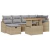 VidaXL Ensemble de canapé de jardin 7 pièces avec coussins Beige Poly Rotin 3361357
