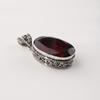 Mozambique Garnet Gemstone Silver Pendant 1.8" , 925 Sterling Silver Handmade Vintage Pendant For Women PP-71-3