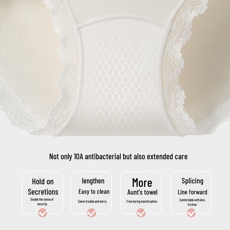 MaoRen Women's Sexy Lace Mid-Waist Briefs 3-Pack