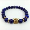 European & American Volcanic Stone Bracelet with Tiger Eye, Blue Turquoise Beads, and Owl Alloy Charm