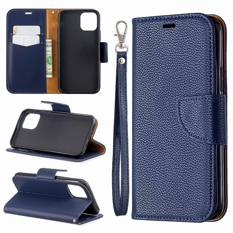 Etui skórzane w jednolitym kolorze z wzorem liczi na iPhone 15 Pro 13 Etui typu flip 7P Ochronne etui odporne na upadki