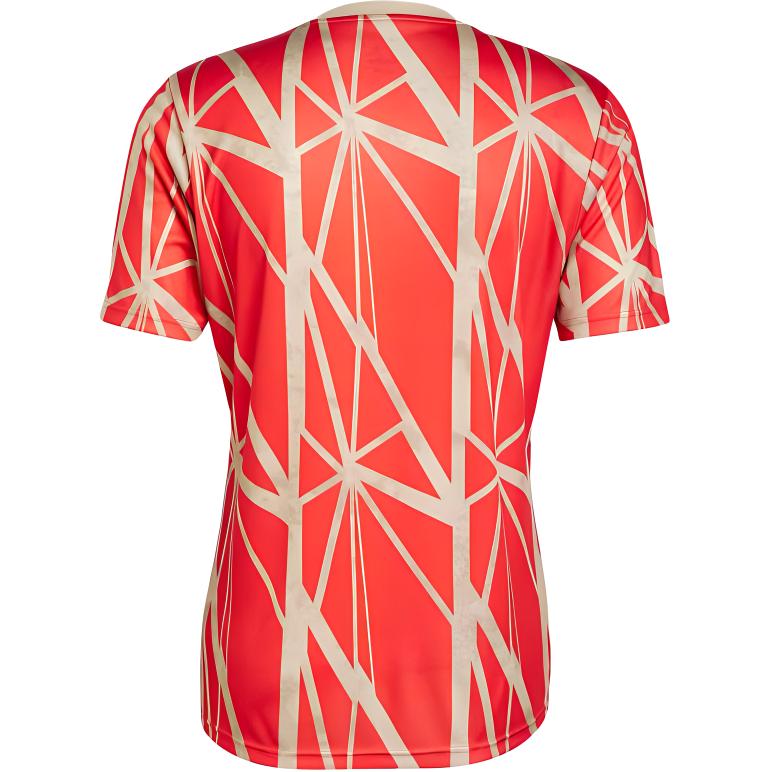 Adidas Logo Print Comfortable Crew Neck Short Sleeve Soccer Jersey Men Tops Red JD8335