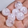 White Pearl Acrylic Cloud Beads: Transparent, Two-Color, Round Spacer Beads with Straight Hole, 6-18mm.