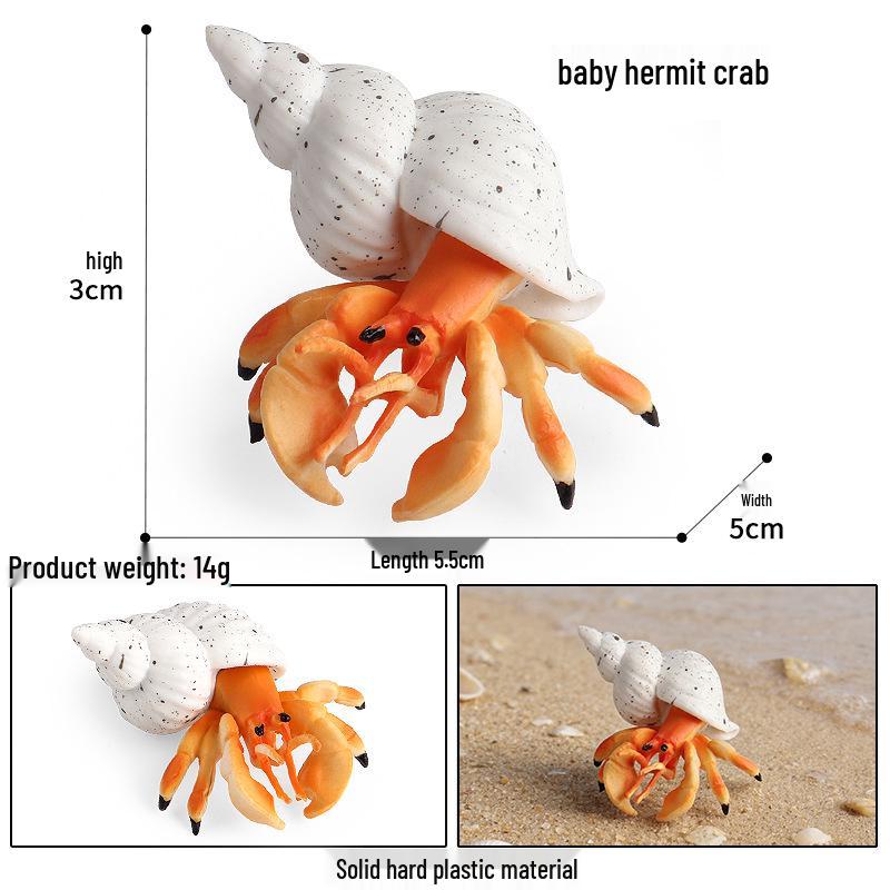Ocean Crab Simulation Toy Set: Includes Hermit, Swimming, and Three-Spot Plastic Models