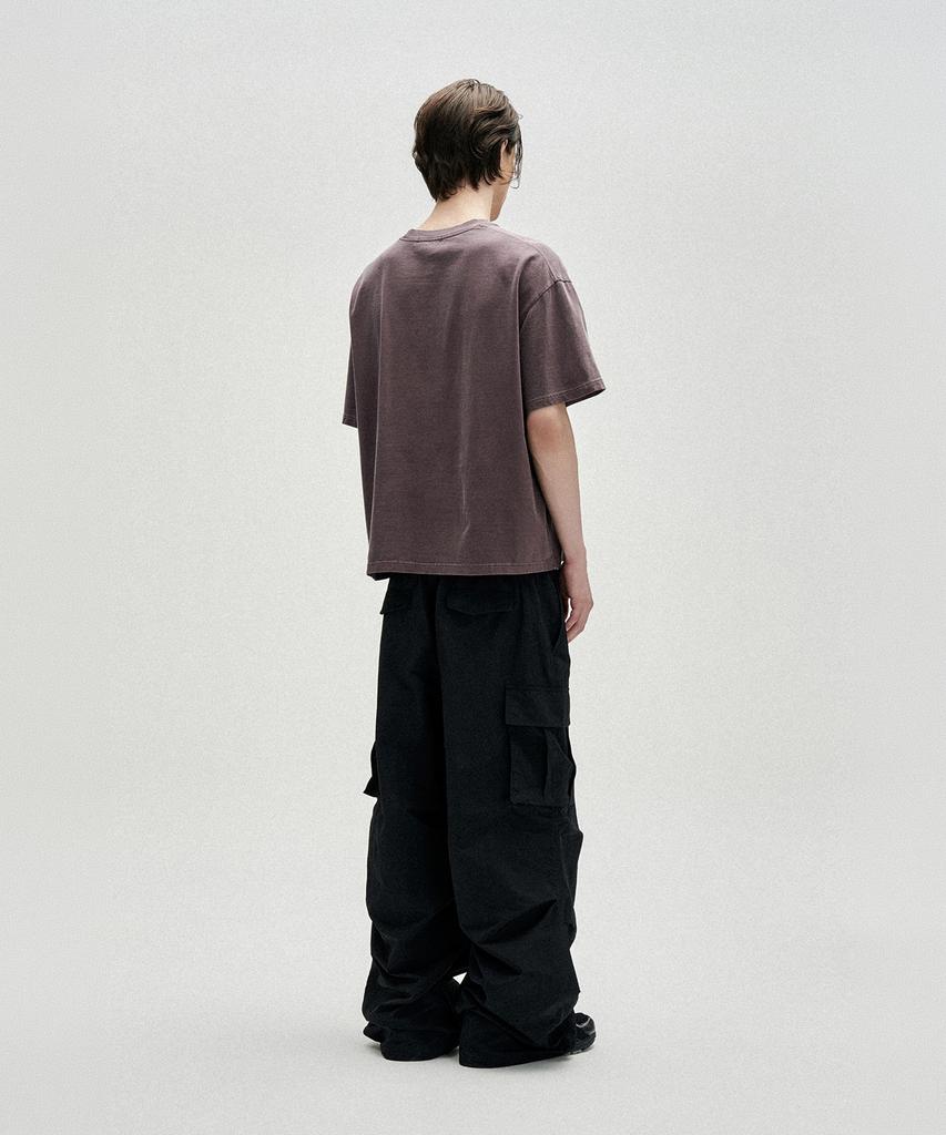 NOT4NERD Omens Pigment Loose Cropped T-Shirts - Purple