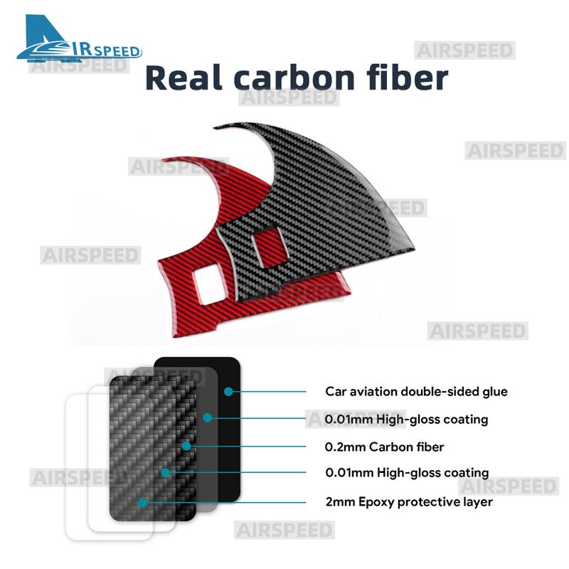 For Mitsubishi Outlander 2017 2018    Real Soft Carbon Fiber Sticker LHD RHD Central Air Outlet Frame Panel Trim