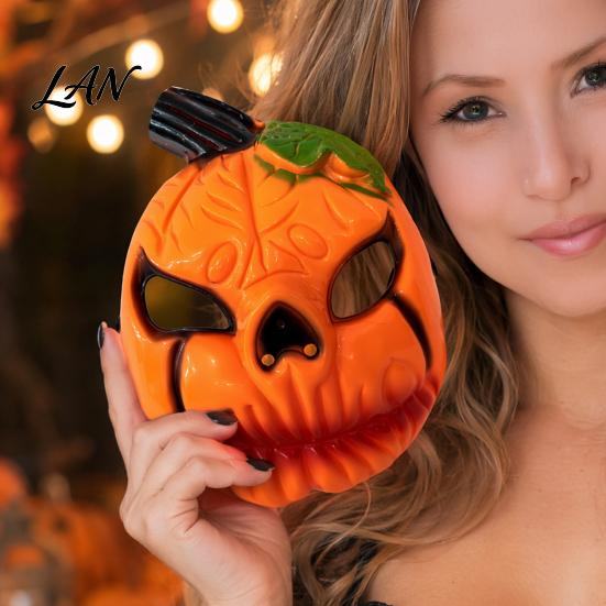 Smooth Texture Pumpkin Mask Halloween Face Mask, Scary Lantern Party Comfortable Horror Cosplay Breathable Costume Props for Secret Room Games Durable
