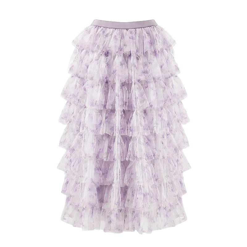 Women s High-Waist Mesh A-Line Midi Skirt S