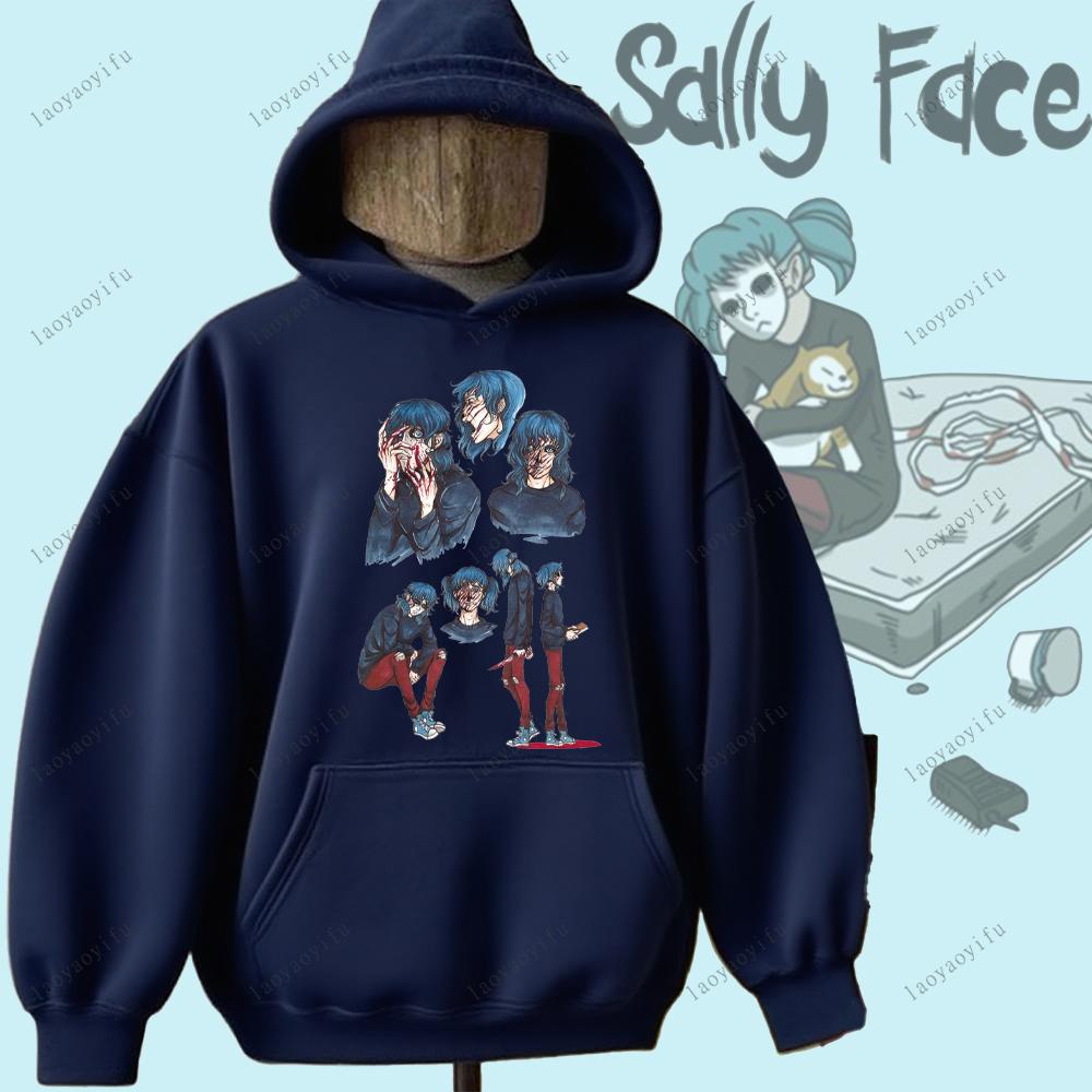 Felpa Sally Face Gioco Horror e Mistero Felpa Sally Face Calda Unisex Donna Uomo Felpa con Cappuccio Felpa Stampata Street Fashion