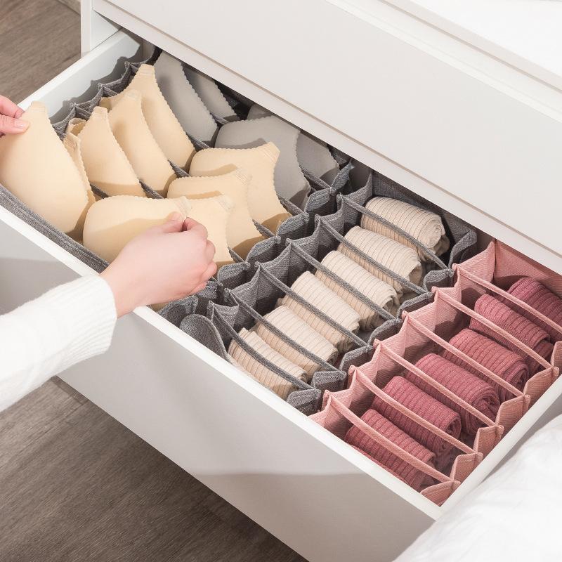 closet organizer for socks home separated underwear storage box 11 grids jeans bra organizer foldable drawer organizer Dormitory