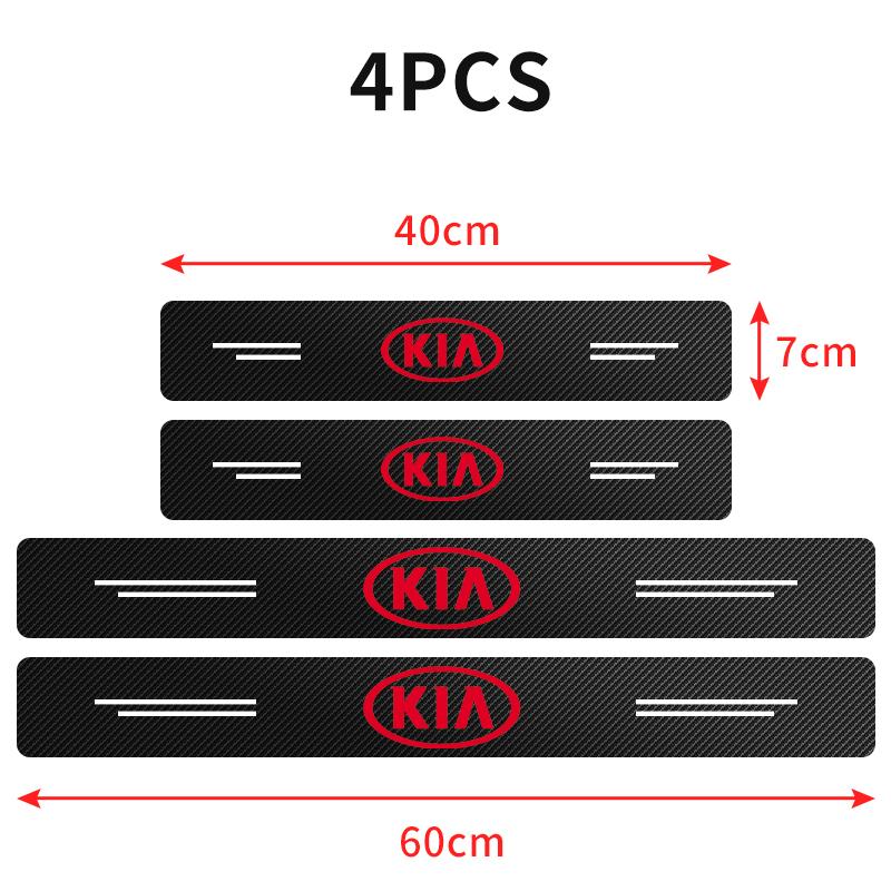 Fashion Car Door Sill Scuff Plate Decor Carbon Fiber Stickers For Kia Cerato