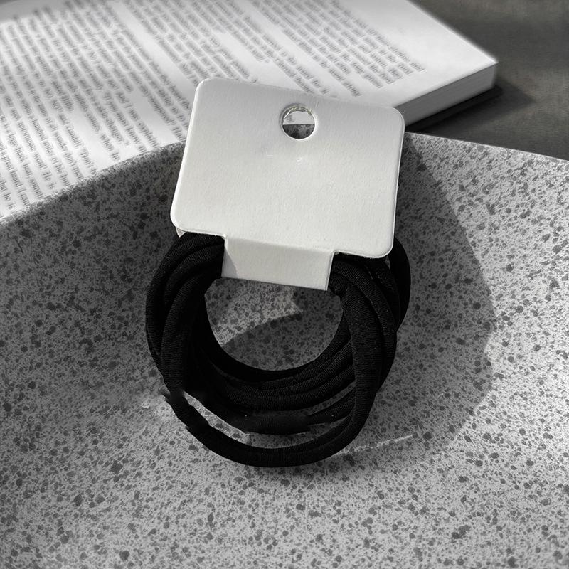 Solid Color Fabric Elastic Hair Band Six-piece Set Fashionable and Simple Elastic Hair Rope Niche Versatile Low Ponytail Headrope