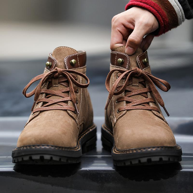 Men's shoes 2026 spring and autumn new workwear boots men's retro high top casual versatile outdoor desert boots